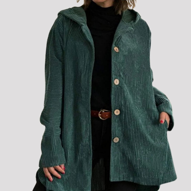 Adriana | Casual Velvet Hooded Jacket for Autumn Season