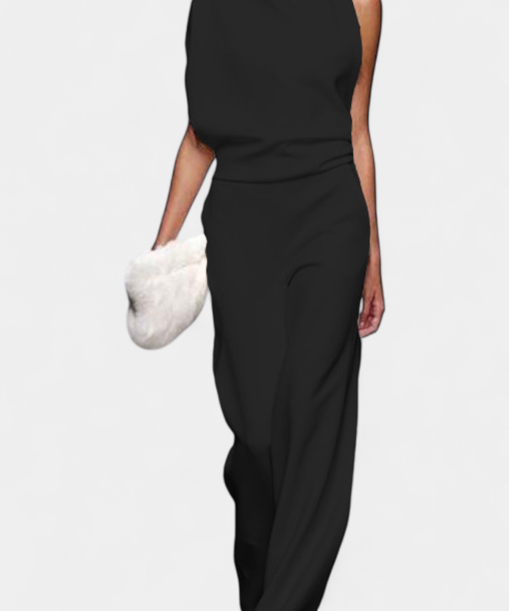 Etta Asymmetrical Fluid Leg Jumpsuit