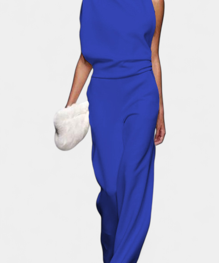 Etta Asymmetrical Fluid Leg Jumpsuit