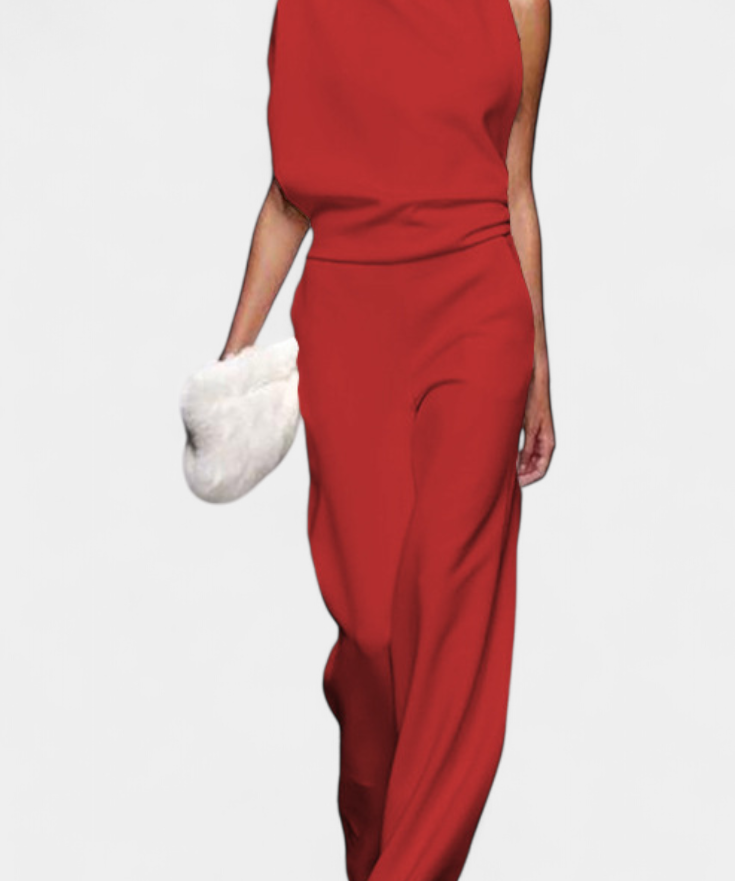 Etta Asymmetrical Fluid Leg Jumpsuit