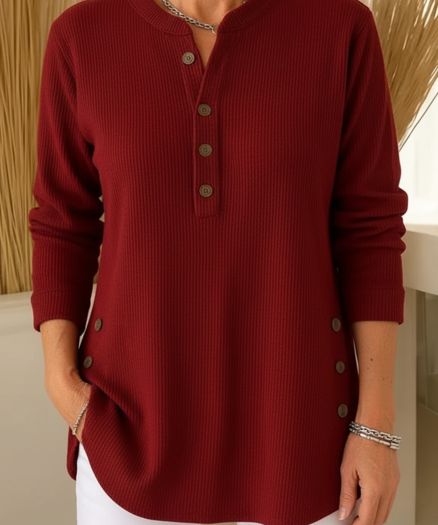 Elise Jersey de Punto Liso con Mangas Largas