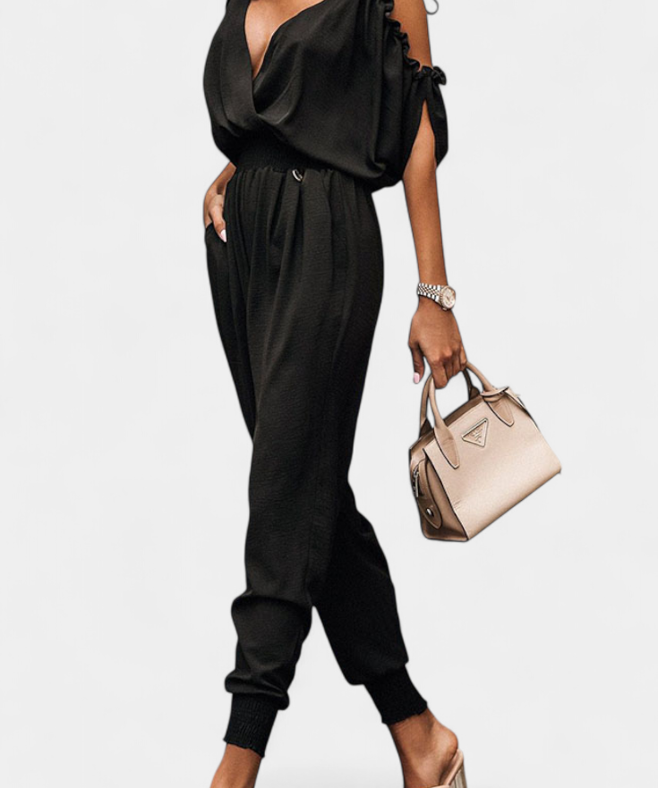 Solene Mono Casual with Off-Shoulder Design and Elastic Waist