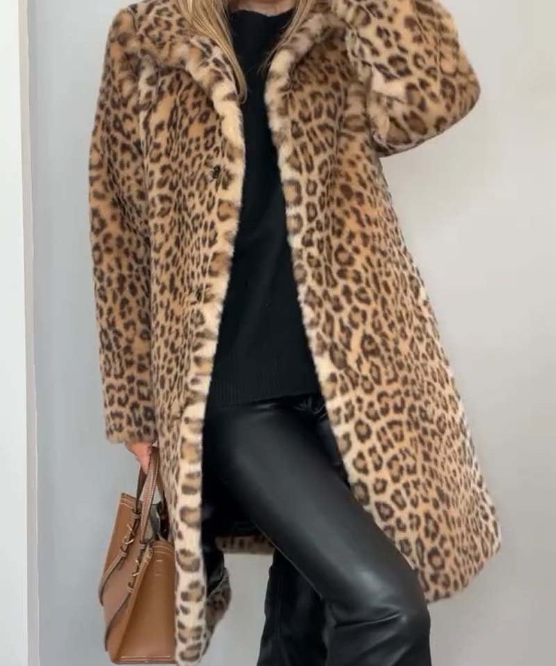 Leia - Long Leopard Print Coat