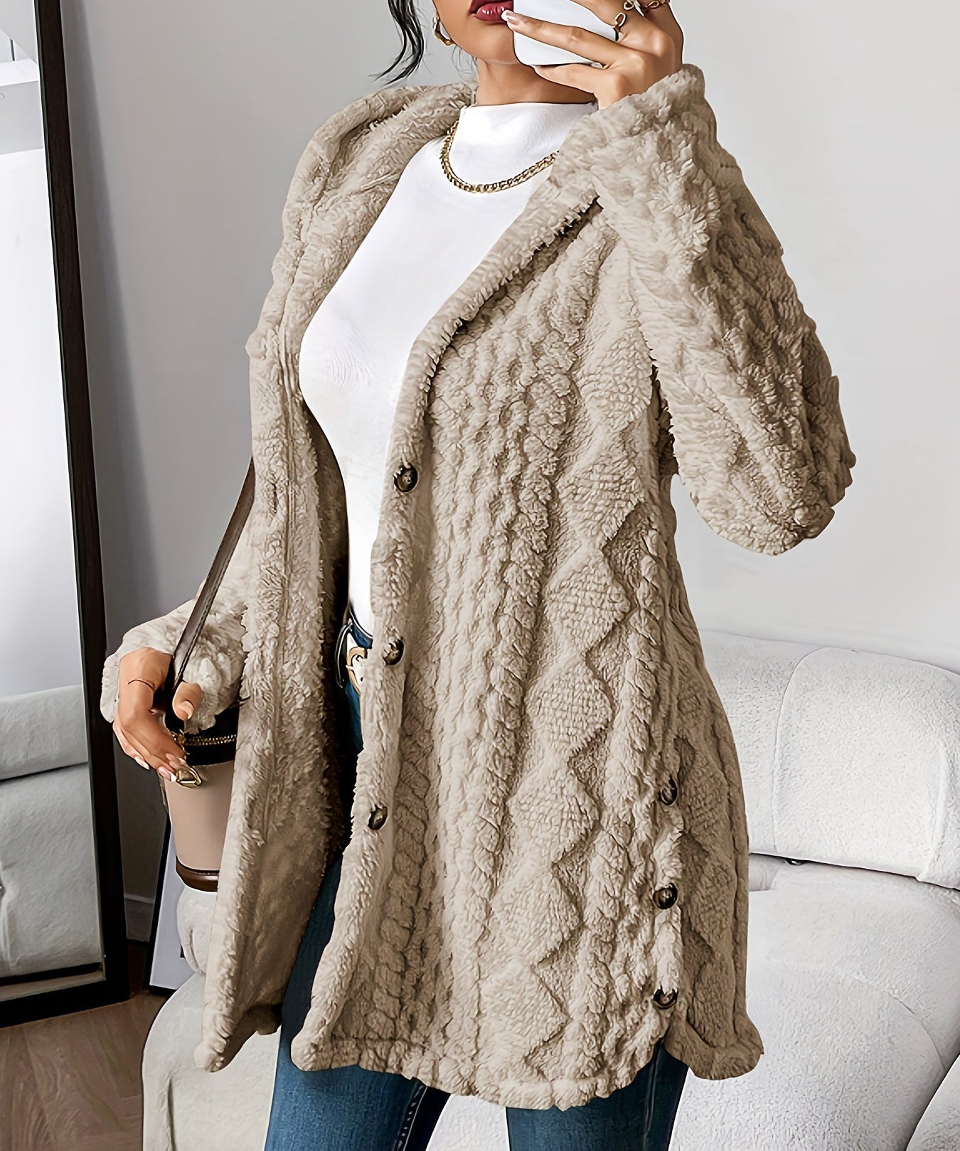 Sara - Fleece Hooded Coat