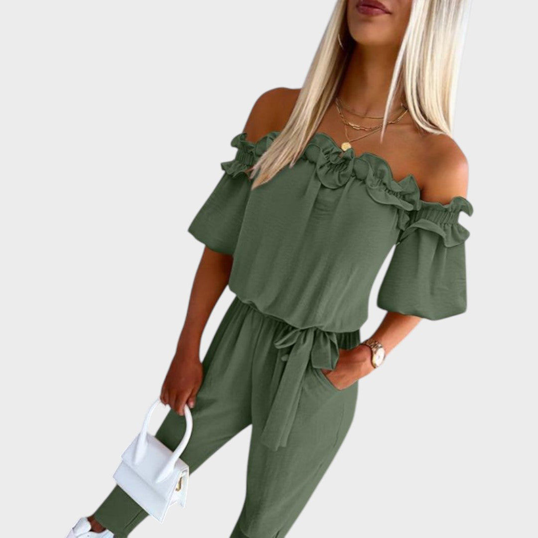 Joana | Jumpsuit with Off-the-Shoulder Sleeves