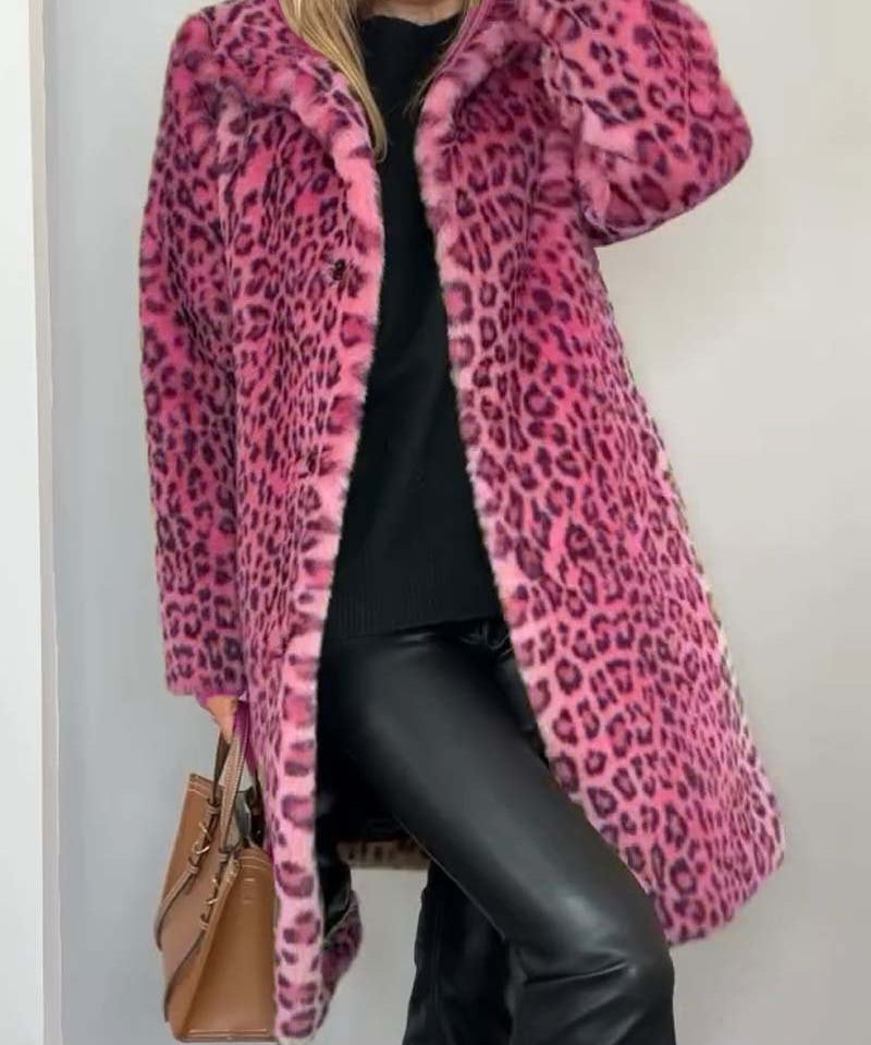 Leia - Long Leopard Print Coat