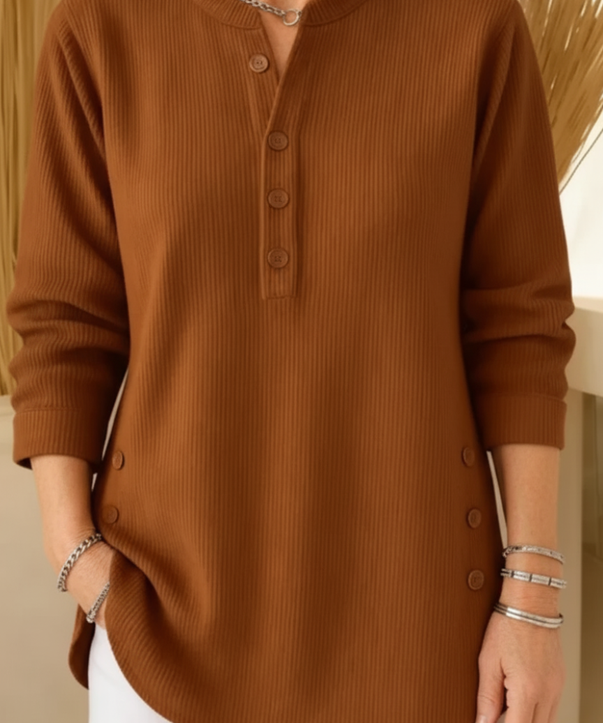 Elise Jersey de Punto Liso con Mangas Largas