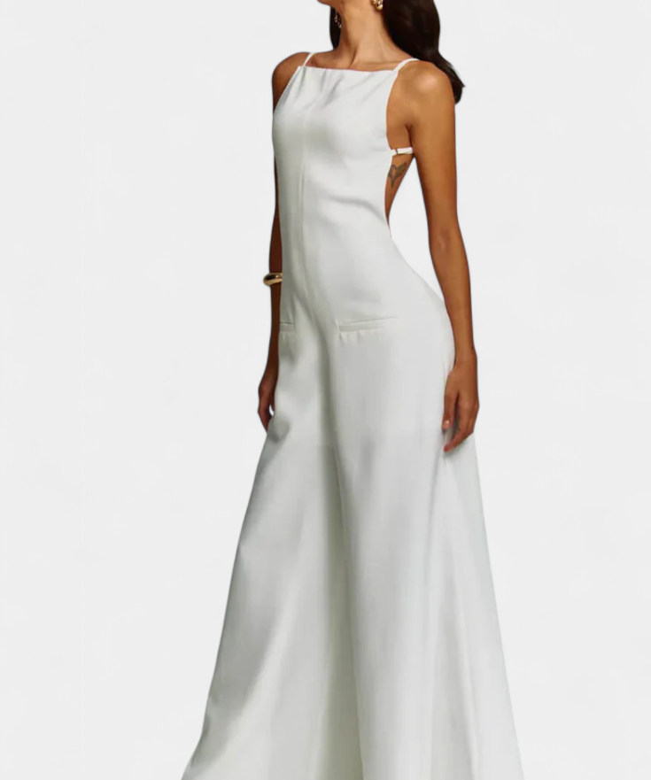 Belén Wide-Leg Halter Jumpsuit