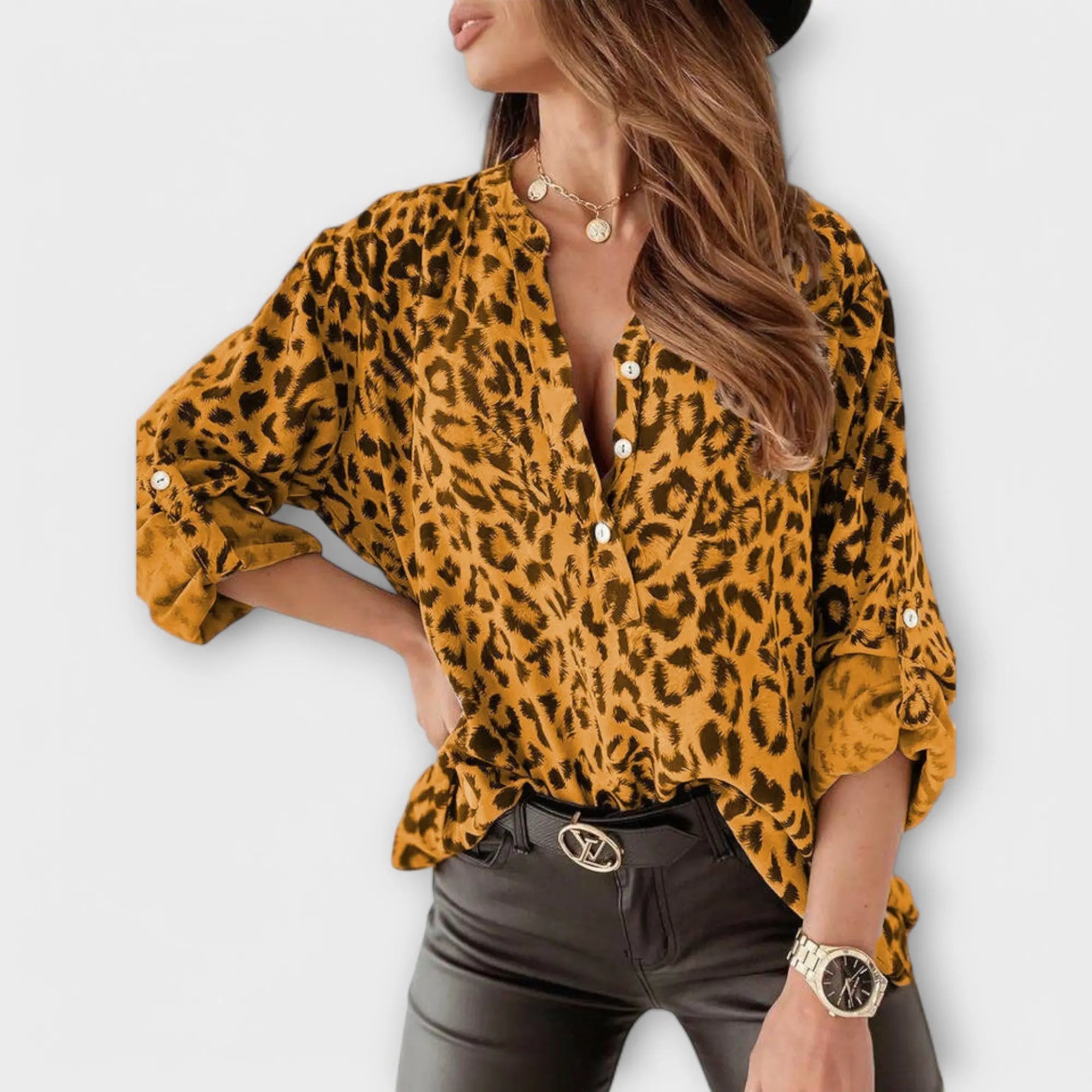 Patricia | Trendy Leopard Print Blouse