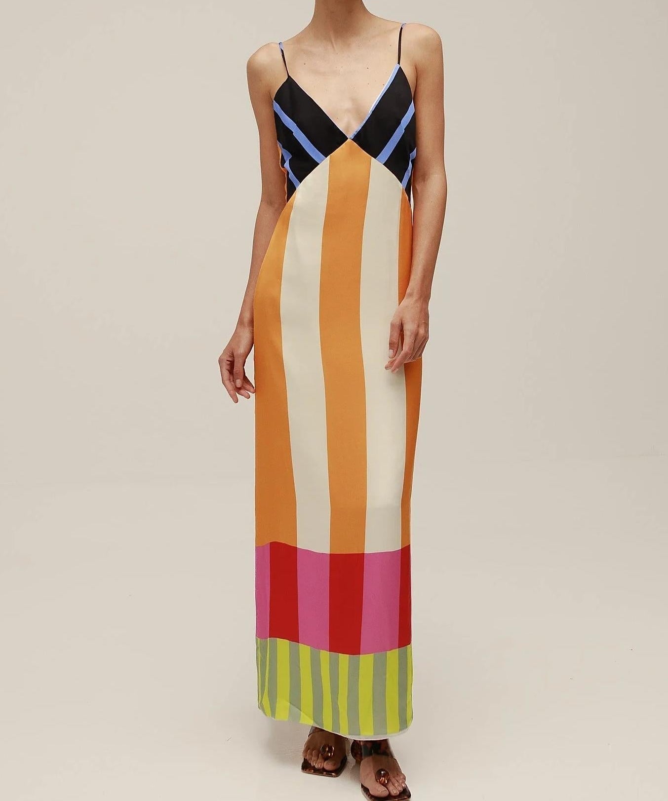 Paloma | Maxi Dress in Colourful Stripes