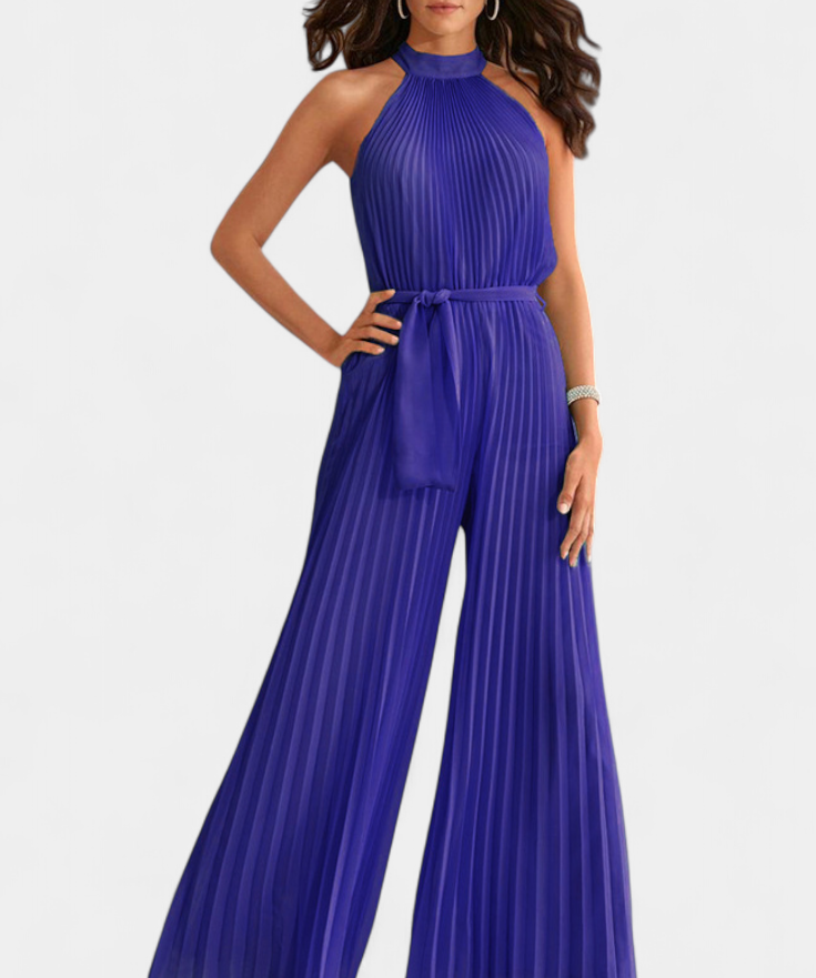 Patrizia Mono Palazzo Pleated with Halter Neck