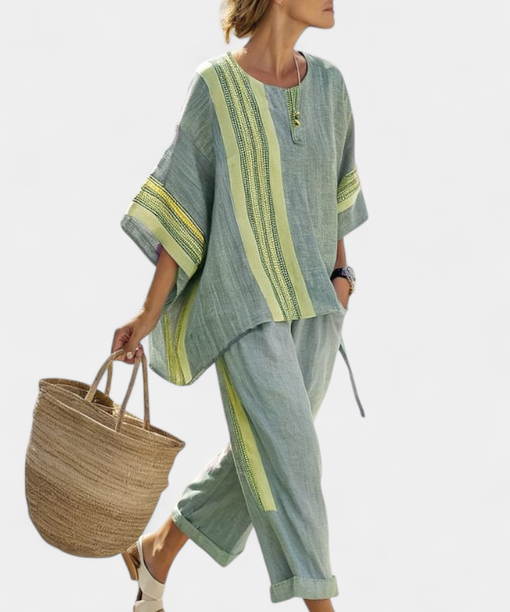 Lorena - Boho Linen and Bamboo Set