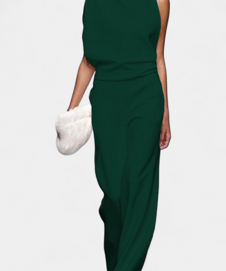 Etta Asymmetrical Fluid Leg Jumpsuit