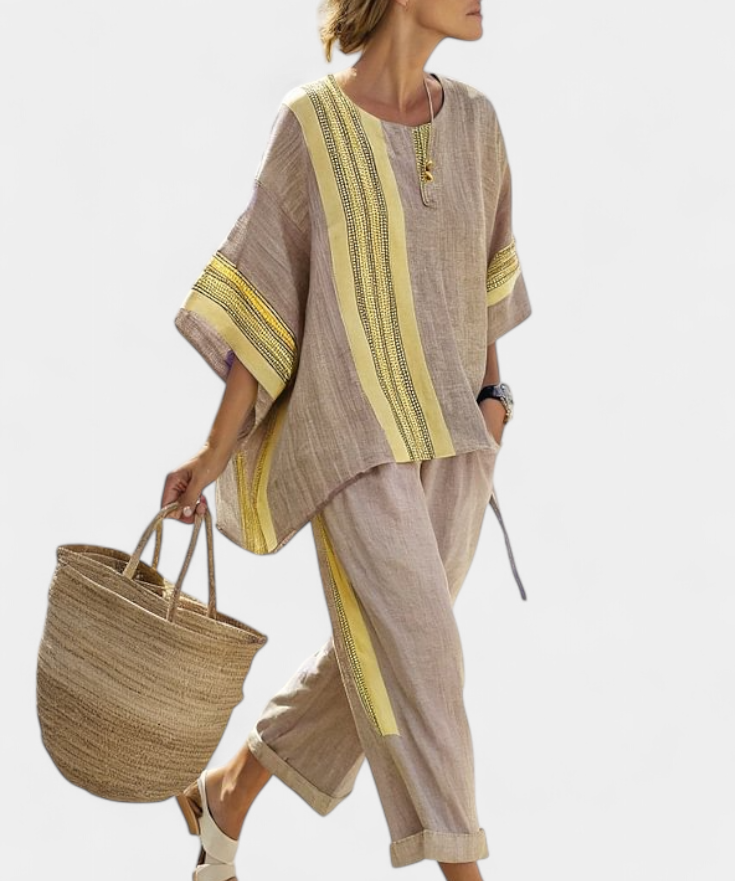 Lorena - Boho Linen and Bamboo Set