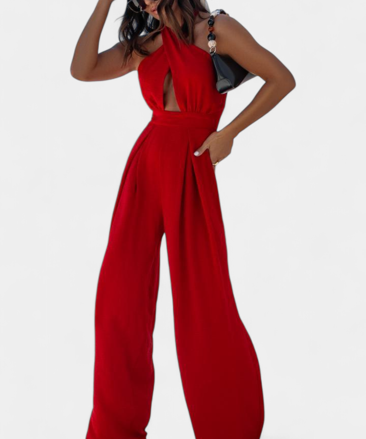 Jessica Mono Halter Cross Back with Wide Leg