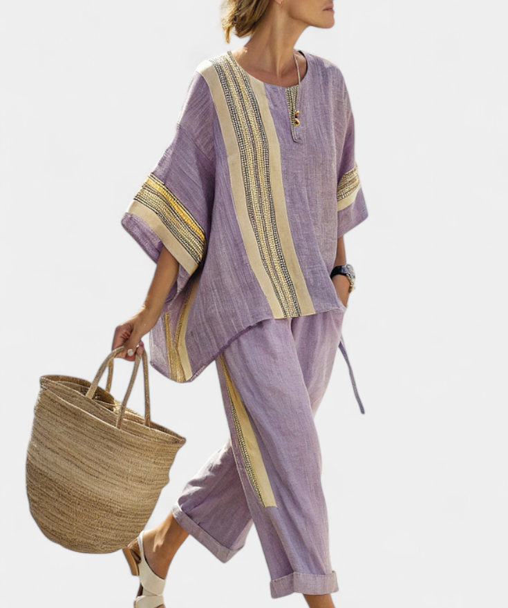 Lorena - Boho Linen and Bamboo Set
