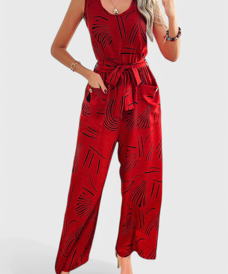 Alondra Linen Sleeveless Jumpsuit