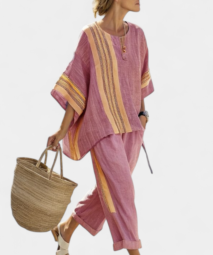 Lorena - Boho Linen and Bamboo Set