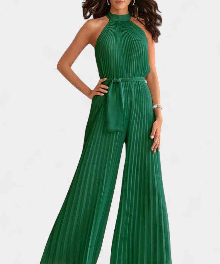 Patrizia Mono Palazzo Pleated with Halter Neck