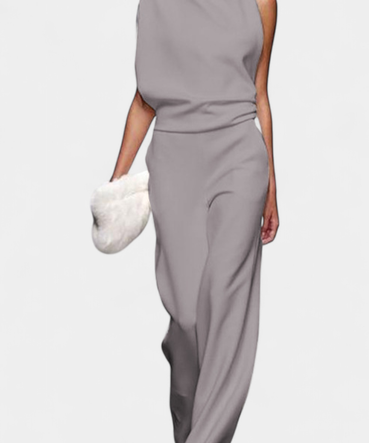 Etta Asymmetrical Fluid Leg Jumpsuit