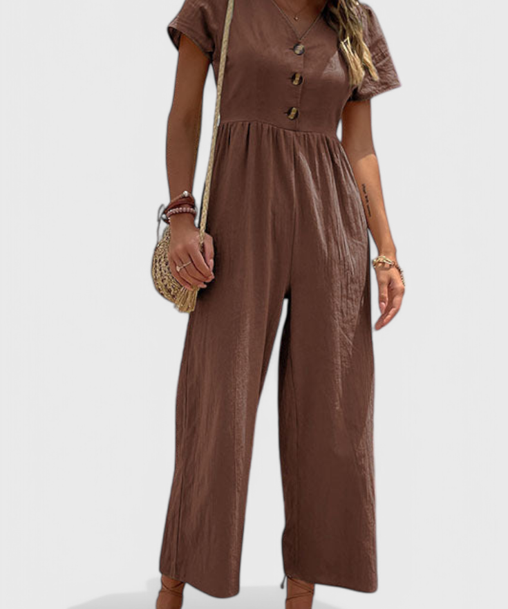 Camila Jumpsuit with Front Buttons
