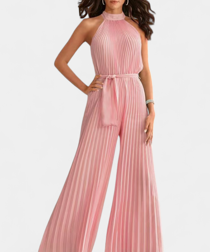Patrizia Mono Palazzo Pleated with Halter Neck