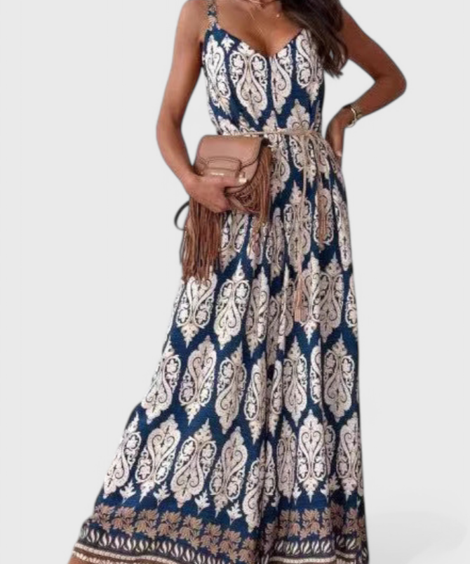 Gabriella Wide Leg Jumpsuit with Bold Print