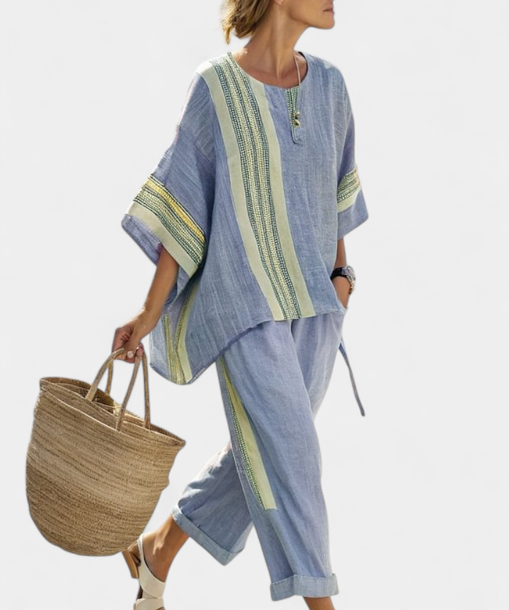 Lorena - Boho Linen and Bamboo Set