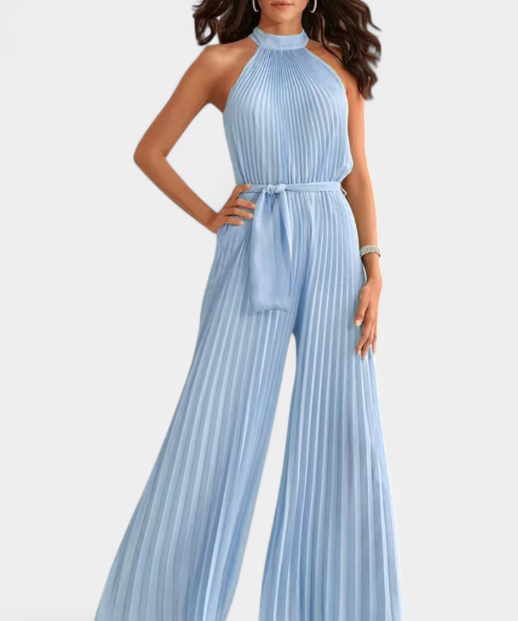 Patrizia Mono Palazzo Pleated with Halter Neck
