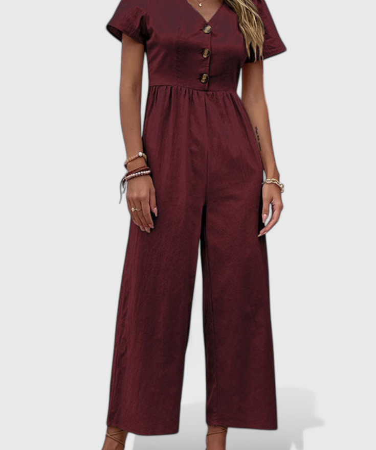 Camila Jumpsuit with Front Buttons