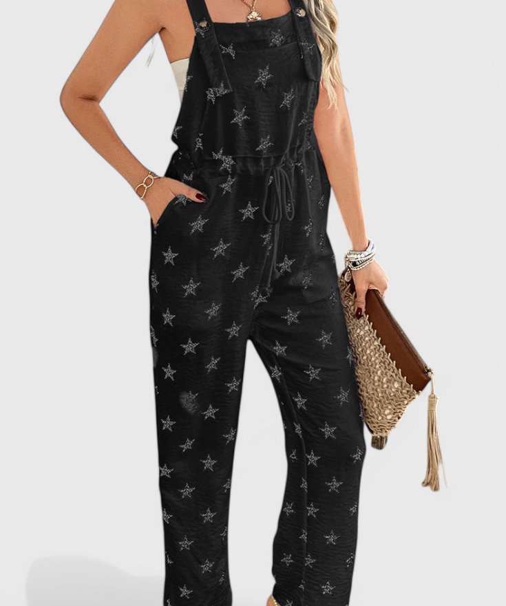 Bianca Relaxed Long Jumpsuit with Star Print