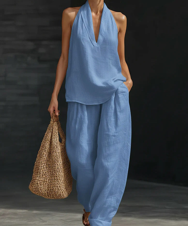 Zoë™ Sleeveless Set with Wide Trousers