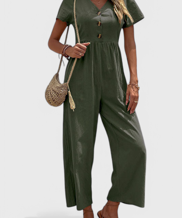 Camila Jumpsuit with Front Buttons