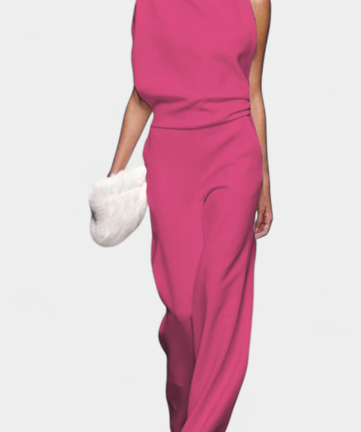 Etta Asymmetrical Fluid Leg Jumpsuit