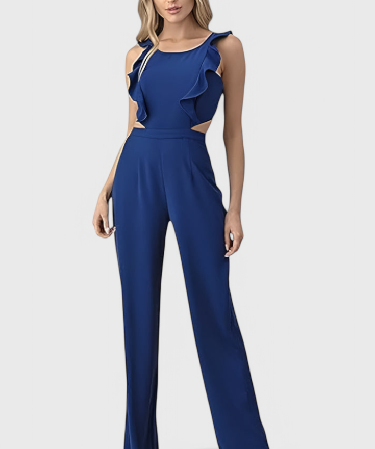 Chantal Jumpsuit with Cut-Out and Ruffles