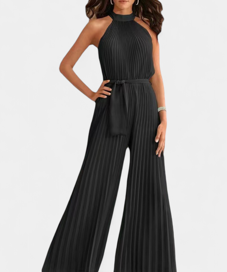 Patrizia Mono Palazzo Pleated with Halter Neck