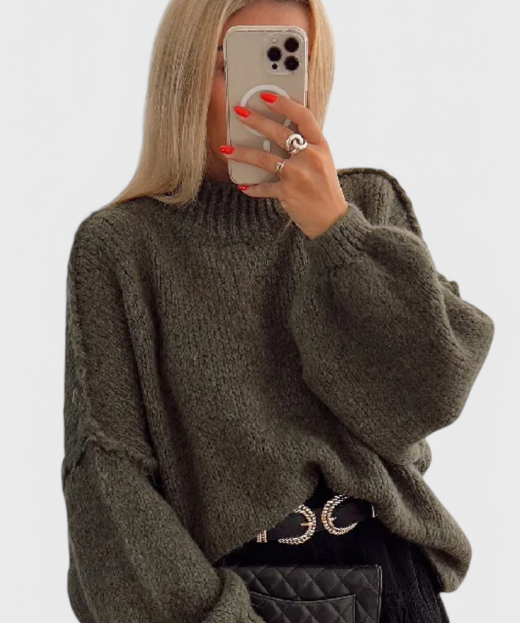 Cassia Jersey de Punto Oversized con Mangas Globo