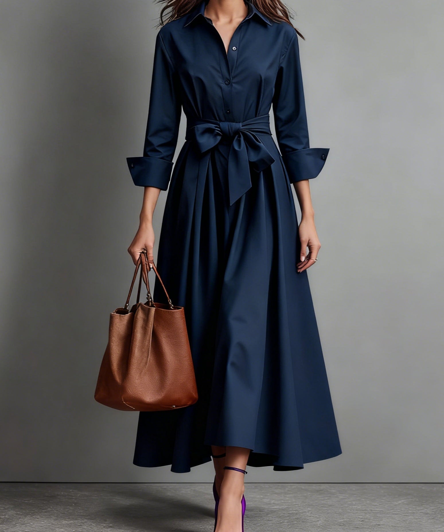 Carmen | Elegant Maxi Dress with Bow Detail