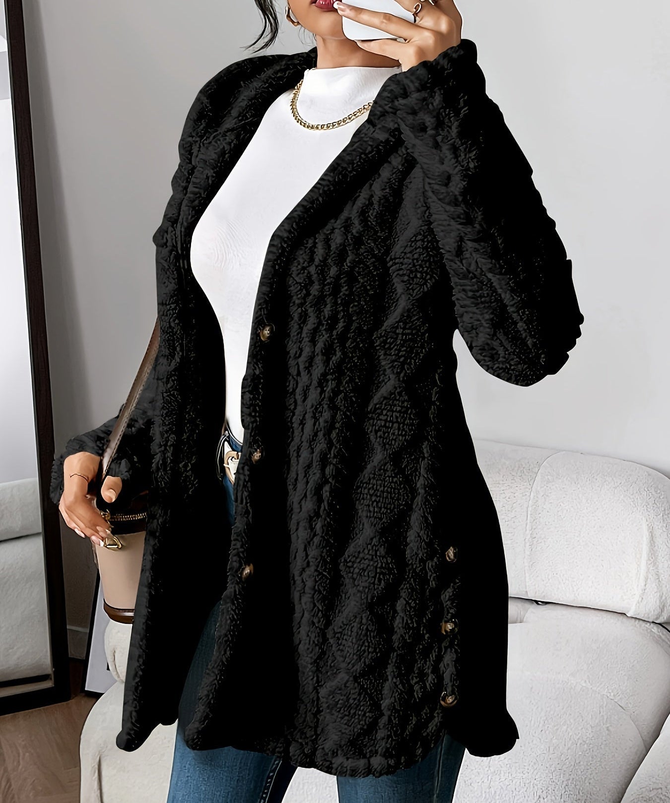 Sara - Fleece Hooded Coat