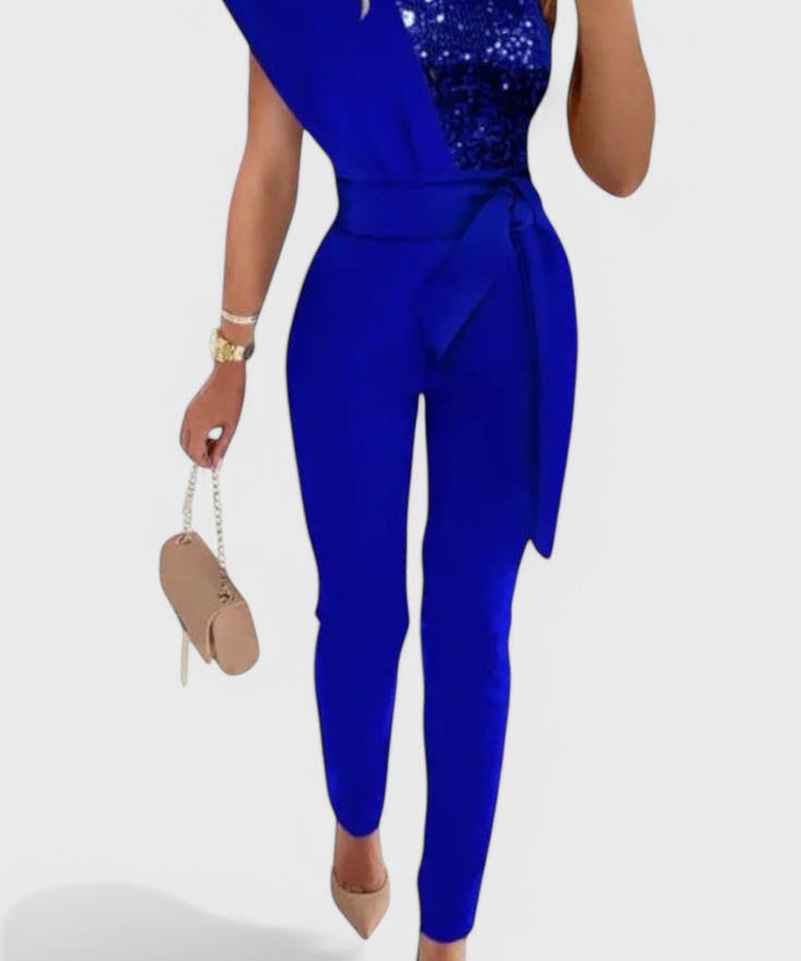 Layla Sequin One-Shoulder Jumpsuit