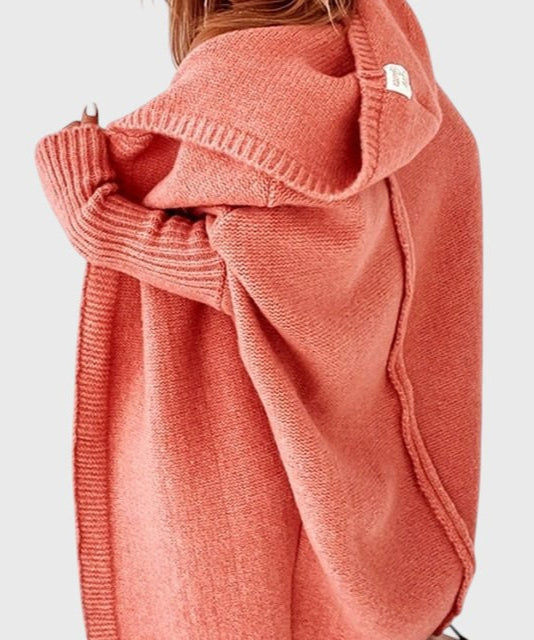 Oversized Hooded Knit Cardigan