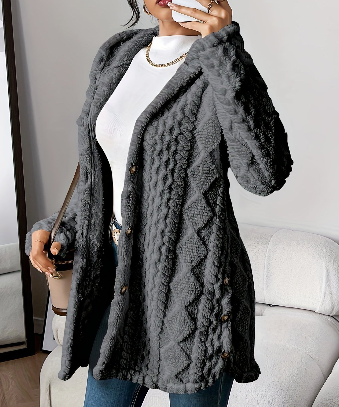 Sara - Fleece Hooded Coat