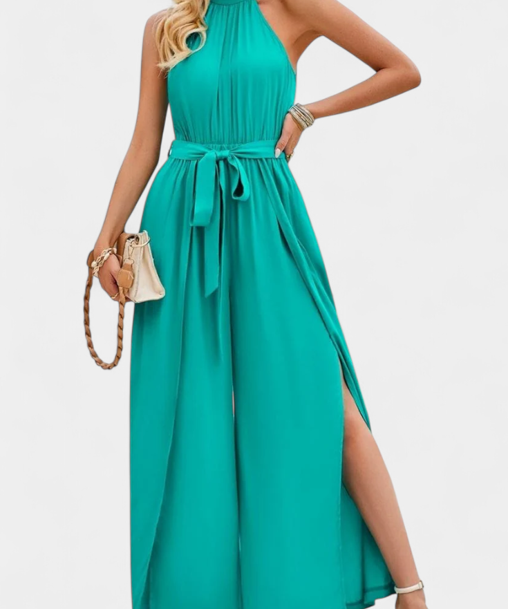 Nyree Asymmetrical Mono with Cut-Out and Bow Sleeve