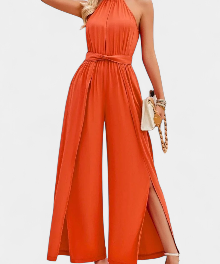 Nyree Asymmetrical Mono with Cut-Out and Bow Sleeve