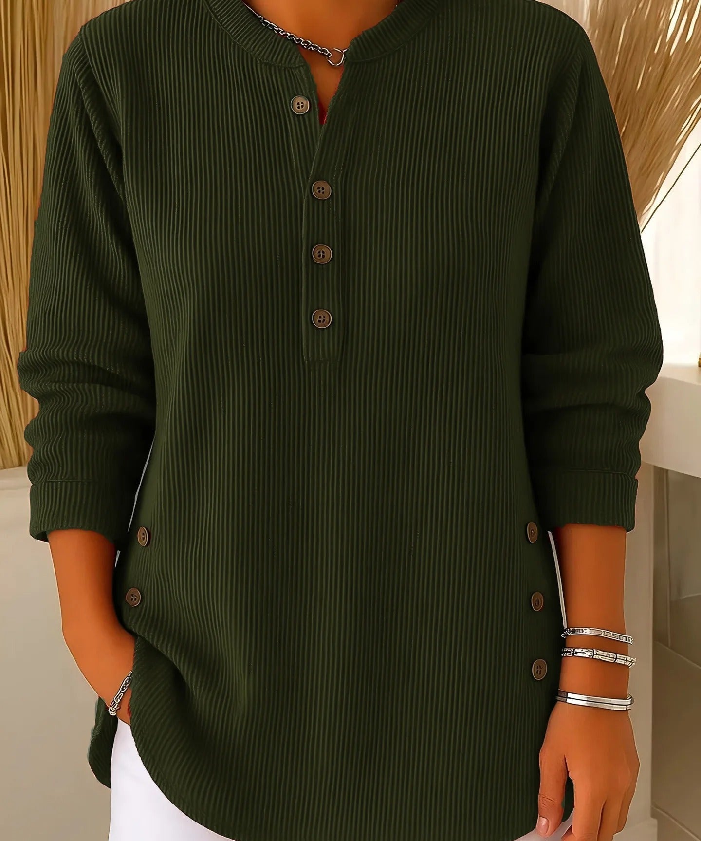 Elise Jersey de Punto Liso con Mangas Largas