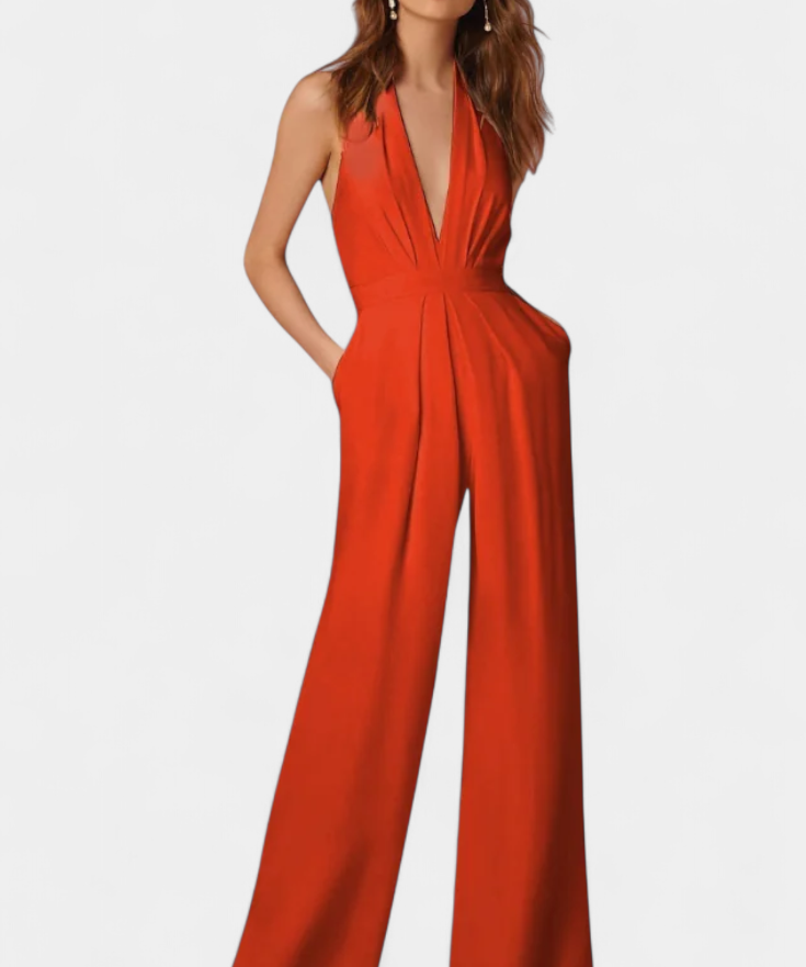 Lilac Wide-Leg Jumpsuit with Light Elegance