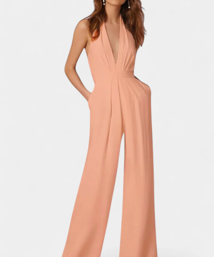 Lilac Wide-Leg Jumpsuit with Light Elegance