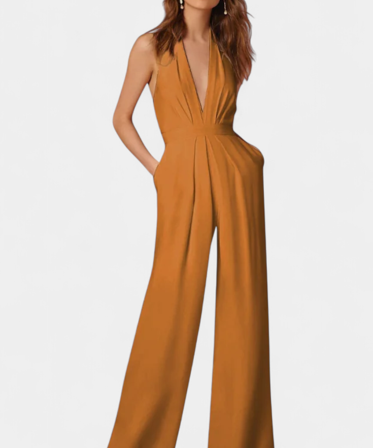 Lilac Wide-Leg Jumpsuit with Light Elegance