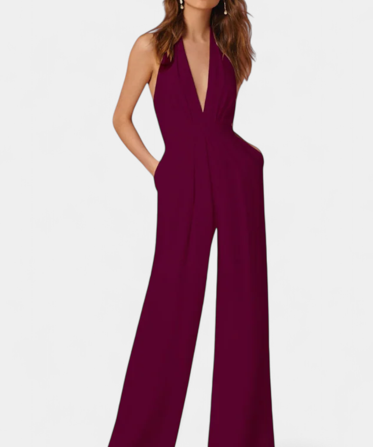 Lilac Wide-Leg Jumpsuit with Light Elegance